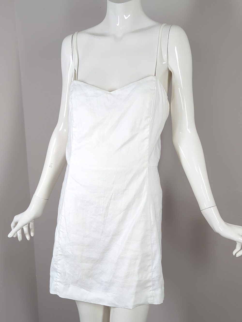Aritzia Babaton Hadwyn Mini Dress White Slip Dress with Spaghetti Straps 8